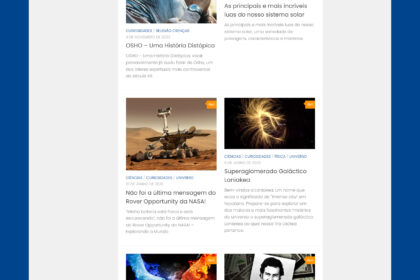 News Portal – Blog e Portal de Notícias - Este modelo é focado em alta densidade de conteúdo. É ideal para blogs de nicho, portais de notícias ou sites de curiosidades que precisam organizar muitas informações de forma clara.